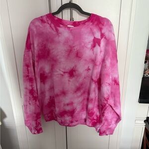 Pink Tie-Dye Crewneck Sweatshirt